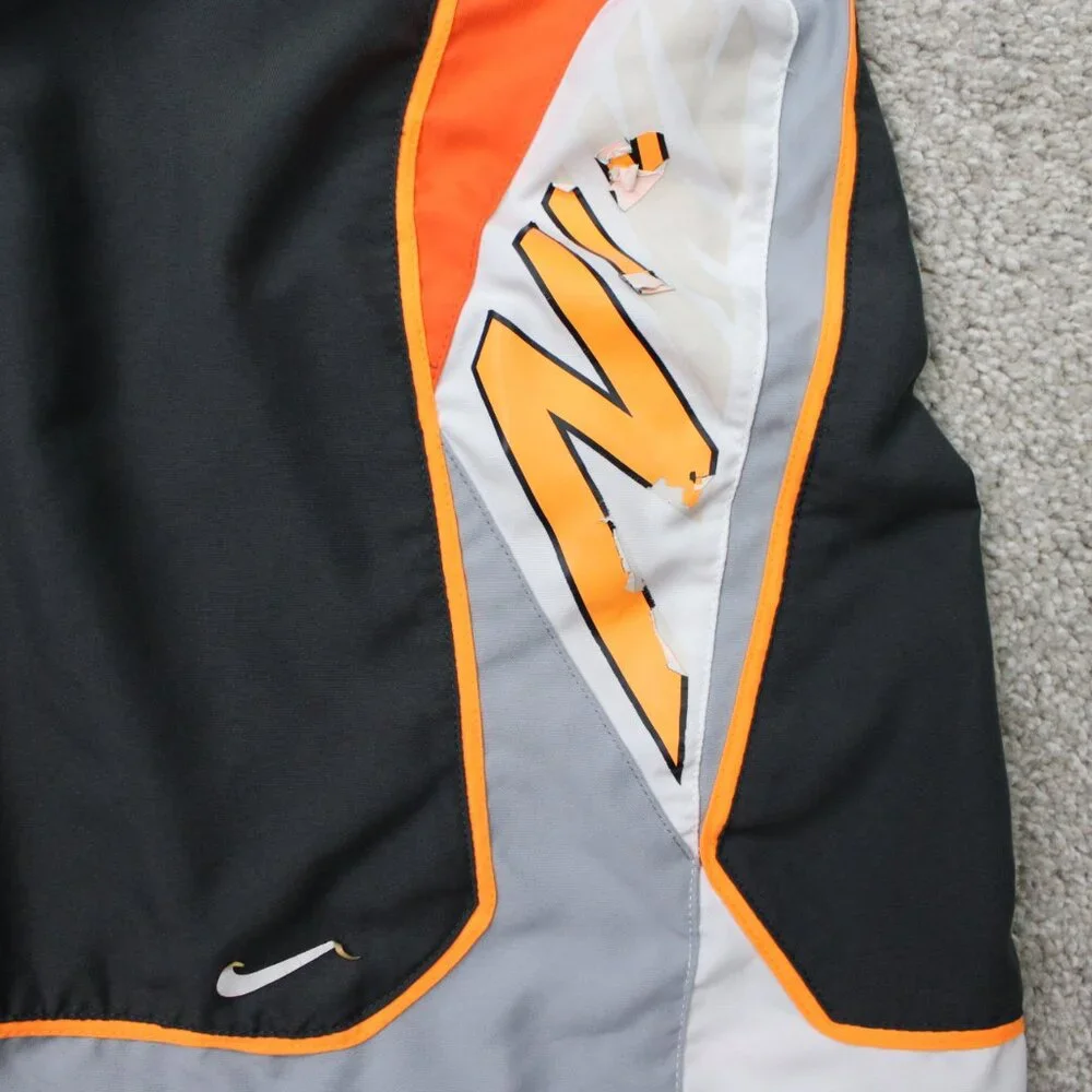 Nike Swim Trunks Men 2XL XXL Gray/Orange Lined Polyester Drawstring w/10